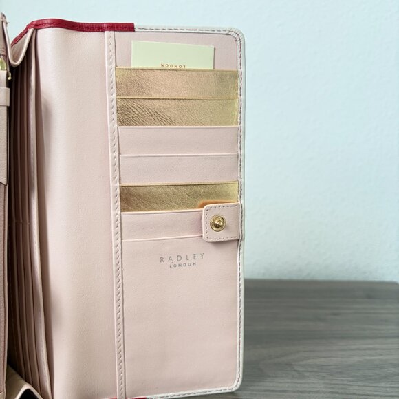 Radley London Hole Lotta Fun Large Leather Flapover Wallet Red - Picture 8 of 9